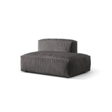 Martina Modulares Sofa Sitzelement, Rechte Seite, aus Samt in Grau (Vogue 15), 133x106 cm
 von Micadoni – Bild 3
