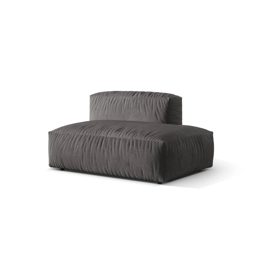 Martina Modulares Sofa Sitzelement, Rechte Seite, aus Samt in Grau (Vogue 15), 133x106 cm
 von Micadoni – Bild 3