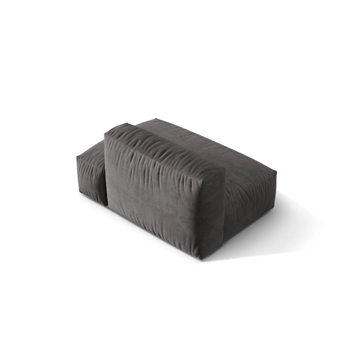Martina Modulares Sofa Sitzelement, Rechte Seite, aus Samt in Grau (Vogue 15), 133x106 cm
 von Micadoni – Bild 4