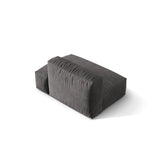 Martina Modulares Sofa Sitzelement, Rechte Seite, aus Samt in Grau (Vogue 15), 133x106 cm
 von Micadoni – Bild 4