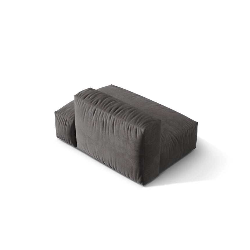 Martina Modulares Sofa Sitzelement, Rechte Seite, aus Samt in Grau (Vogue 15), 133x106 cm
 von Micadoni – Bild 4