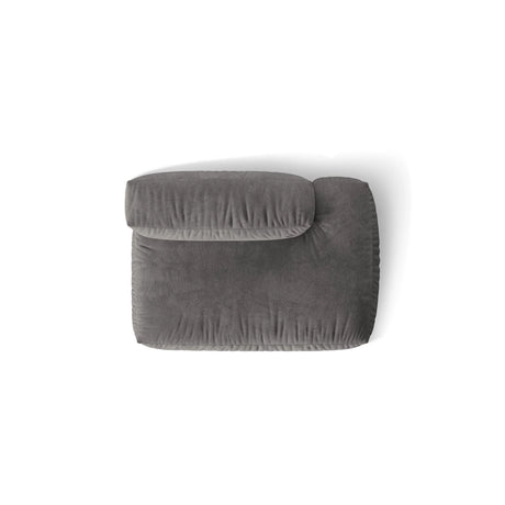 Martina Modulares Sofa Sitzelement, Rechte Seite, aus Samt in Grau (Vogue 15), 133x106 cm
 von Micadoni – Bild 5