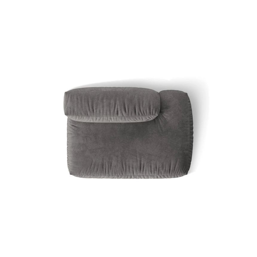 Martina Modulares Sofa Sitzelement, Rechte Seite, aus Samt in Grau (Vogue 15), 133x106 cm
 von Micadoni – Bild 5