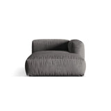 Martina Modulares Sofa Sitzelement, Rechte Seite, aus Samt in Grau (Vogue 15), 176x120 cm von Micadoni – Bild 1
