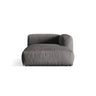 Martina Modulares Sofa Sitzelement, Rechte Seite, aus Samt in Grau (Vogue 15), 176x120 cm von Micadoni – Bild 1