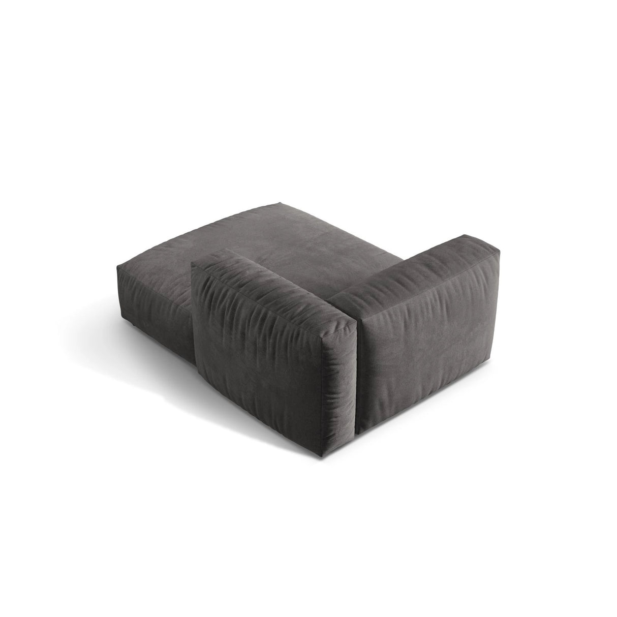 Martina Modulares Sofa Sitzelement, Rechte Seite, aus Samt in Grau (Vogue 15), 176x120 cm von Micadoni – Bild 4