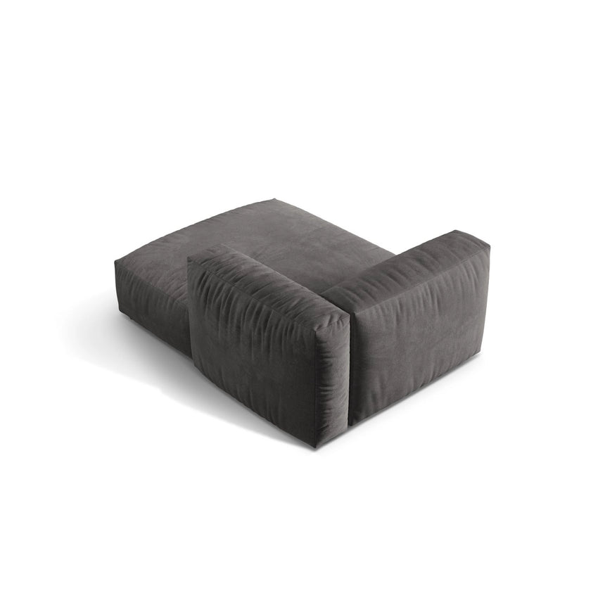 Martina Modulares Sofa Sitzelement, Rechte Seite, aus Samt in Grau (Vogue 15), 176x120 cm von Micadoni – Bild 4
