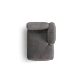 Martina Modulares Sofa Sitzelement, Rechte Seite, aus Samt in Grau (Vogue 15), 176x120 cm von Micadoni – Bild 5