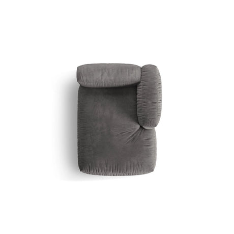Martina Modulares Sofa Sitzelement, Rechte Seite, aus Samt in Grau (Vogue 15), 176x120 cm von Micadoni – Bild 5