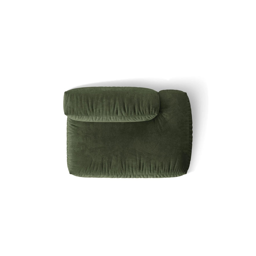 Martina Modulares Sofa Sitzelement, Rechte Seite, aus Samt in Grün (Vogue 11), 133x106 cm
 von Micadoni – Bild 5