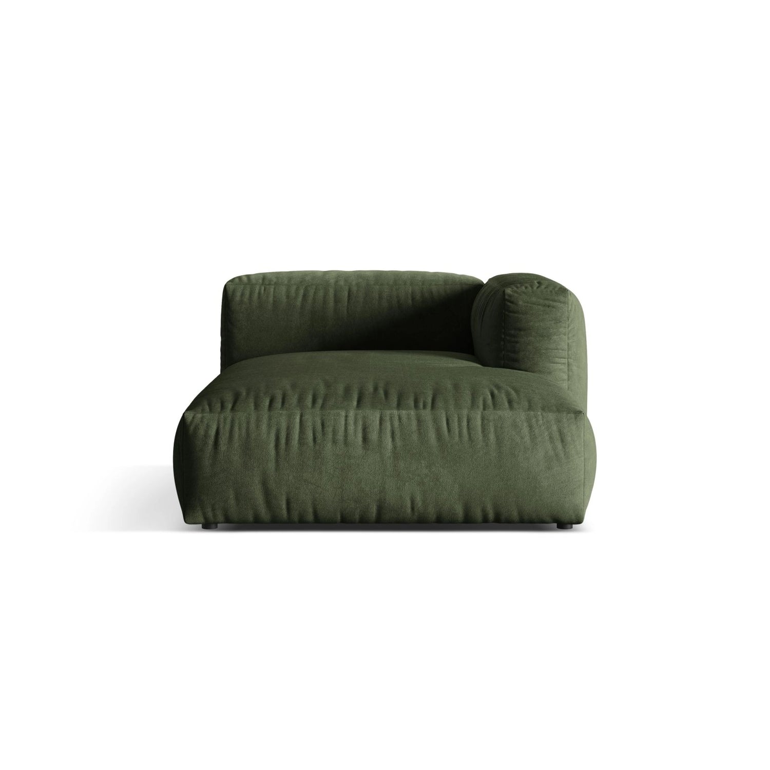 Martina Modulares Sofa Sitzelement, Rechte Seite, aus Samt in Grün (Vogue 11), 176x120 cm von Micadoni – Bild 1