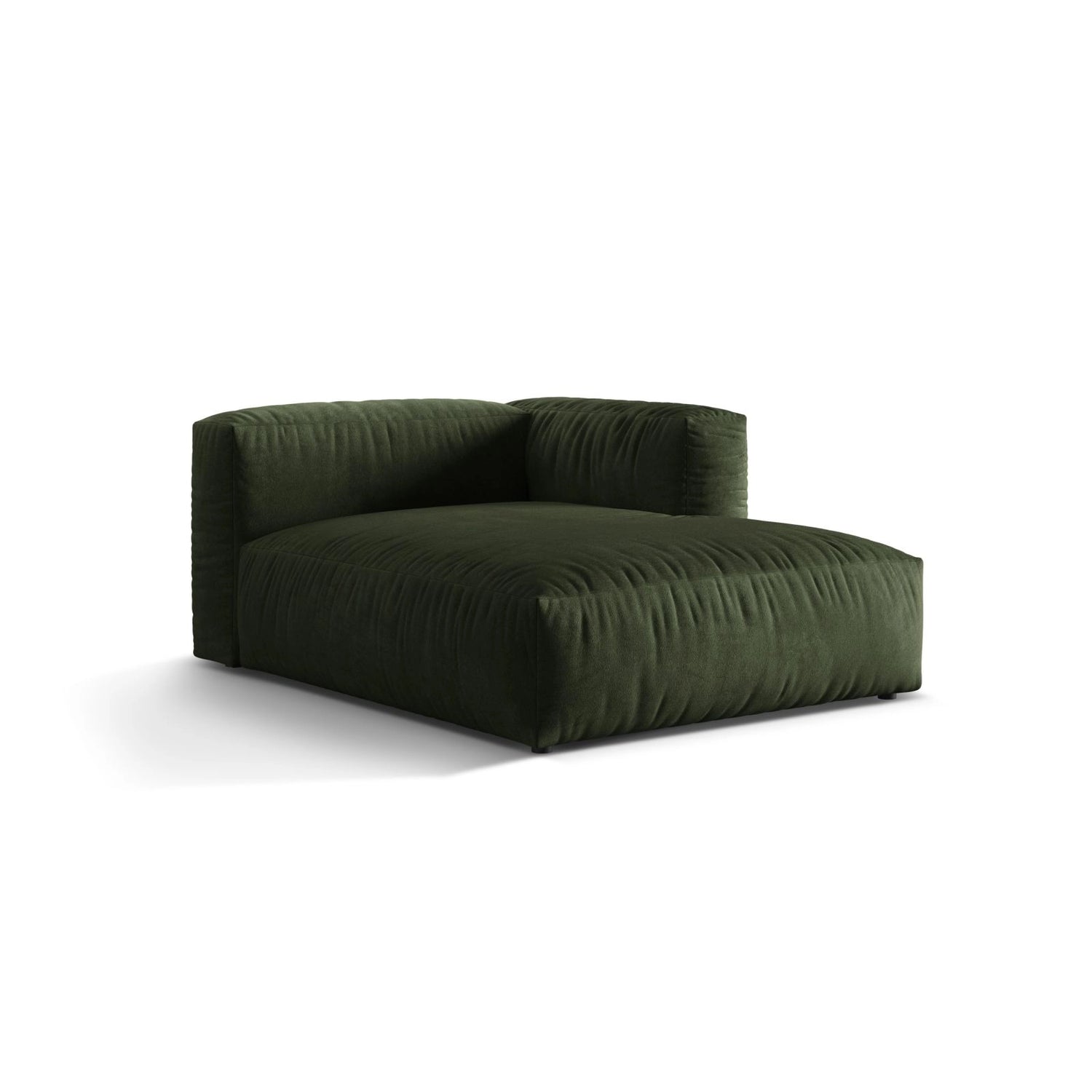 Martina Modulares Sofa Sitzelement, Rechte Seite, aus Samt in Grün (Vogue 11), 176x120 cm von Micadoni – Bild 3