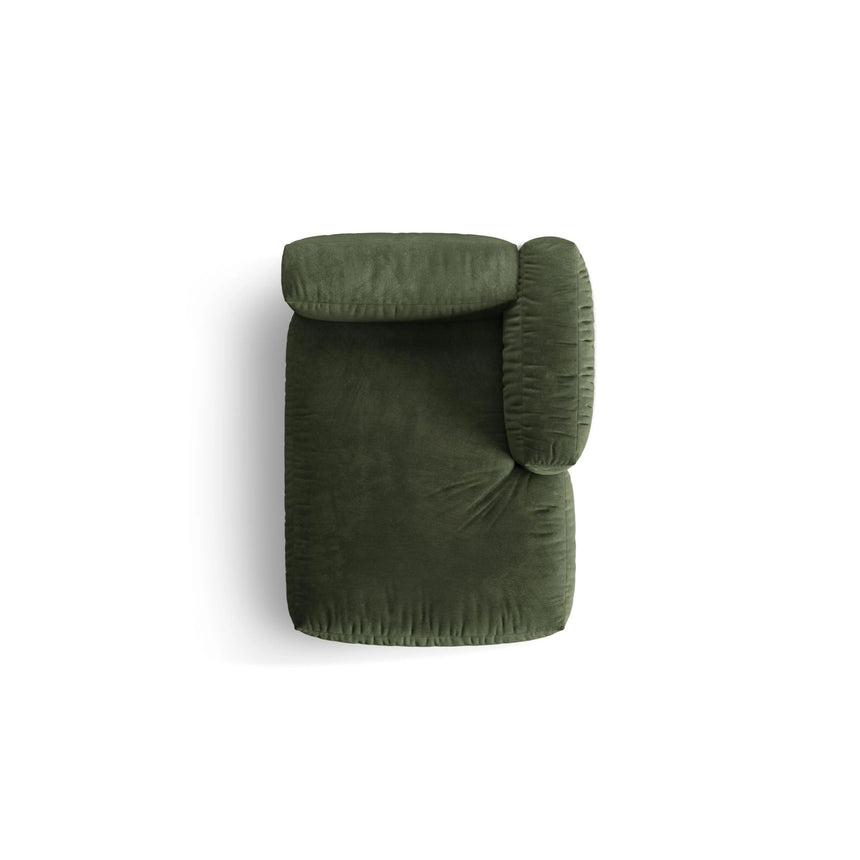 Martina Modulares Sofa Sitzelement, Rechte Seite, aus Samt in Grün (Vogue 11), 176x120 cm von Micadoni – Bild 5