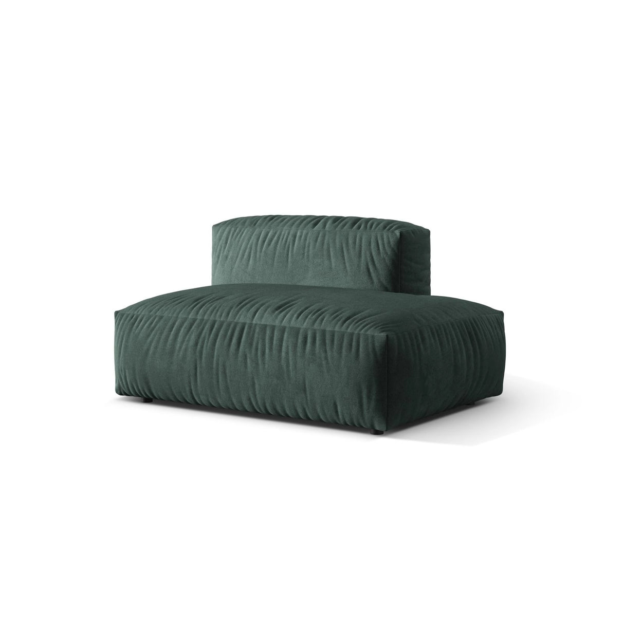 Martina Modulares Sofa Sitzelement, Rechte Seite, aus Samt in Petrol (Vogue 12), 133x106 cm
 von Micadoni – Bild 3