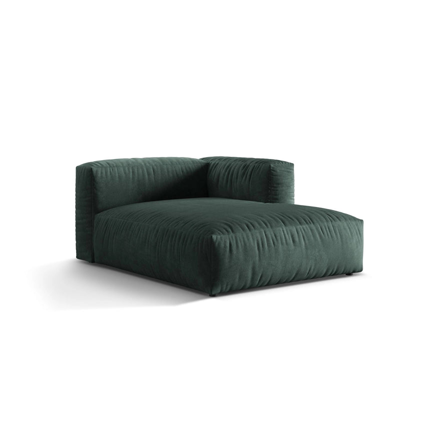 Martina Modulares Sofa Sitzelement, Rechte Seite, aus Samt in Petrol (Vogue 12), 176x120 cm von Micadoni – Bild 3