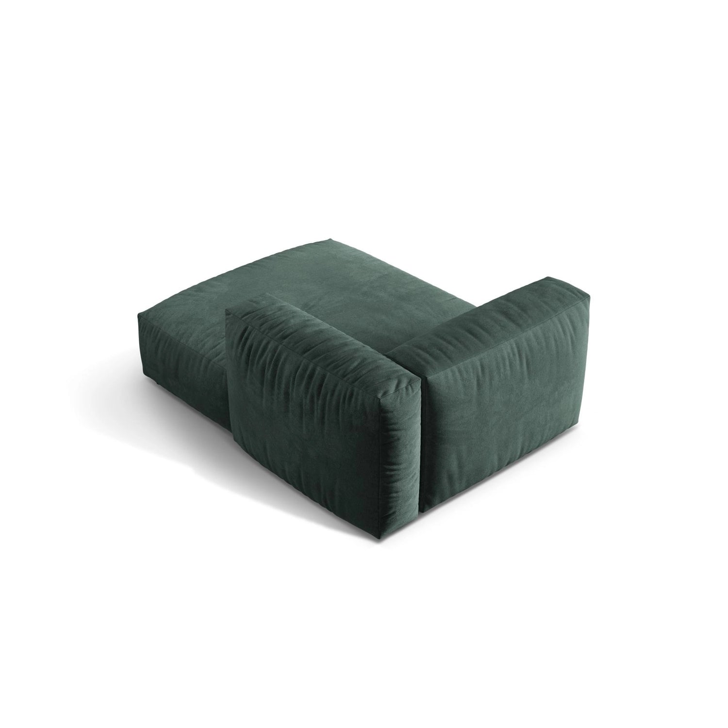 Martina Modulares Sofa Sitzelement, Rechte Seite, aus Samt in Petrol (Vogue 12), 176x120 cm von Micadoni – Bild 4