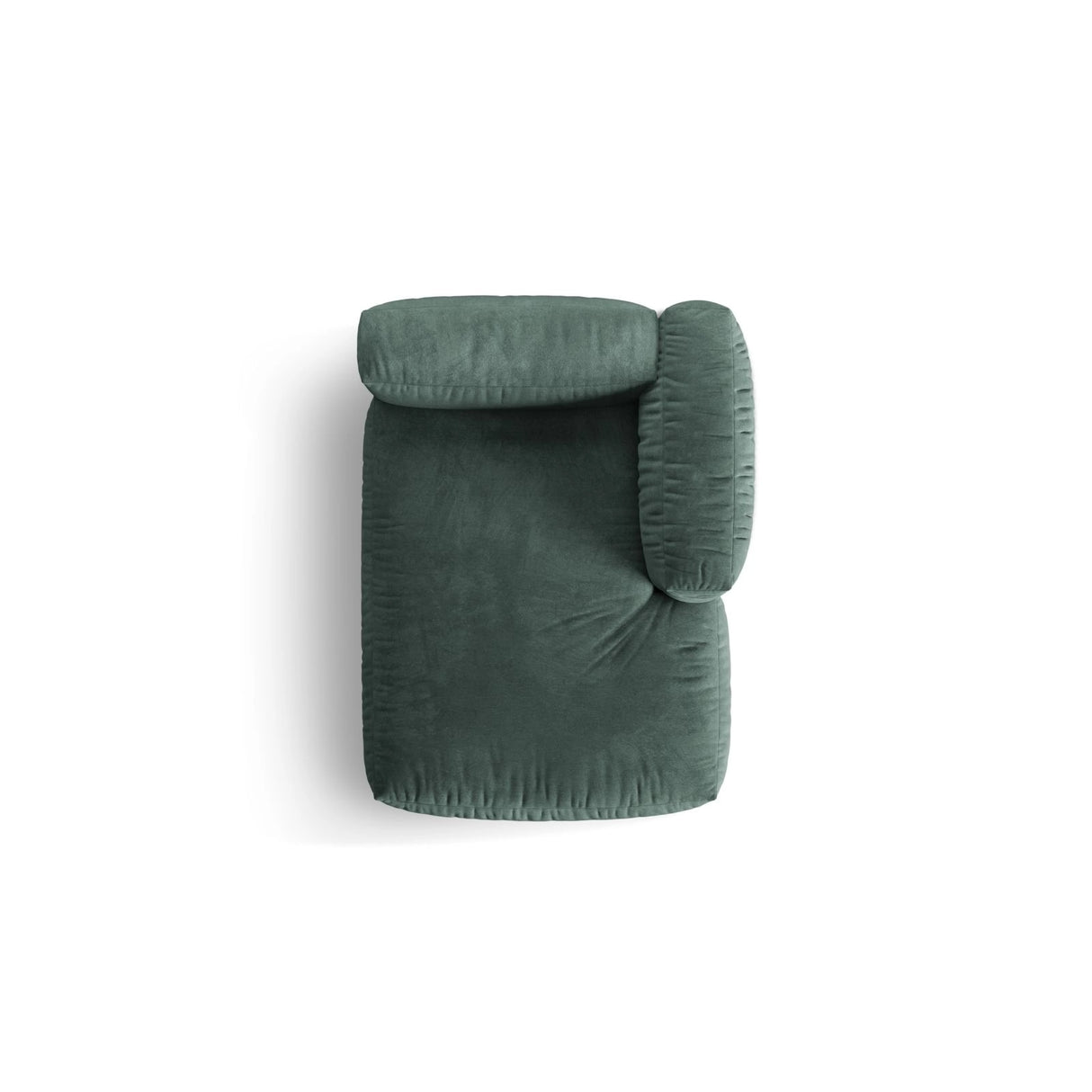Martina Modulares Sofa Sitzelement, Rechte Seite, aus Samt in Petrol (Vogue 12), 176x120 cm von Micadoni – Bild 5