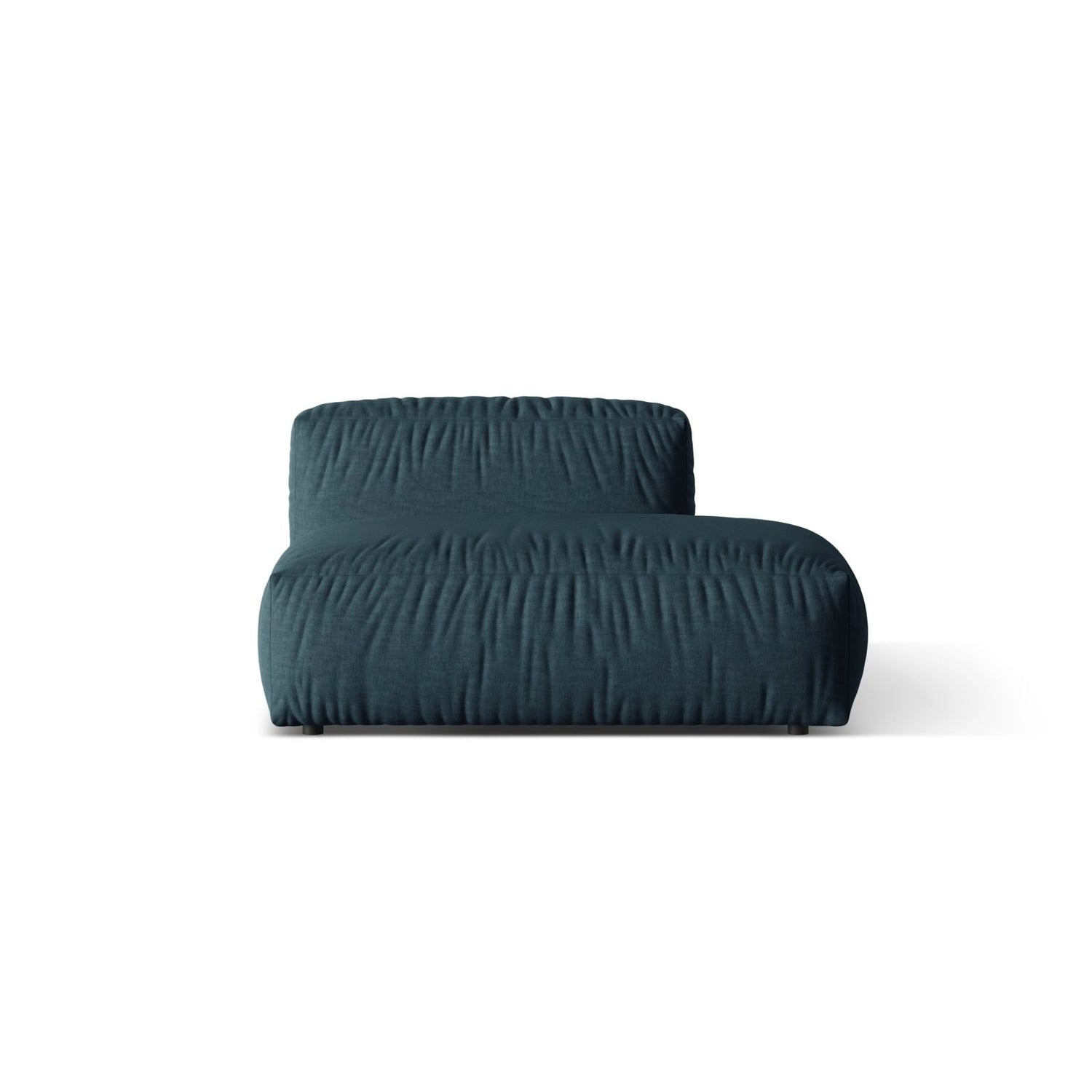 Martina Modulares Sofa Sitzelement, Rechte Seite, aus Strukturierter Stoff in Blau Jeans (Boston Ocean), 133x106 cm
 von Micadoni – Bild 1