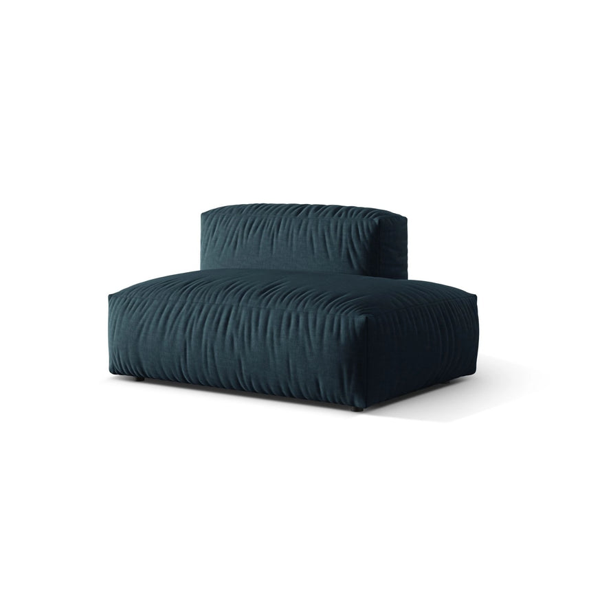 Martina Modulares Sofa Sitzelement, Rechte Seite, aus Strukturierter Stoff in Blau Jeans (Boston Ocean), 133x106 cm
 von Micadoni – Bild 3