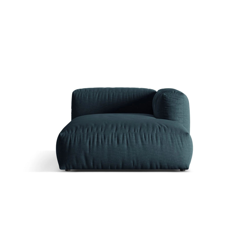 Martina Modulares Sofa Sitzelement, Rechte Seite, aus Strukturierter Stoff in Blau Jeans (Boston Ocean), 176x120 cm von Micadoni – Bild 1