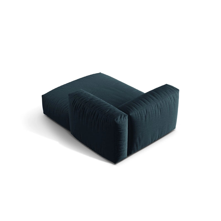 Martina Modulares Sofa Sitzelement, Rechte Seite, aus Strukturierter Stoff in Blau Jeans (Boston Ocean), 176x120 cm von Micadoni – Bild 4