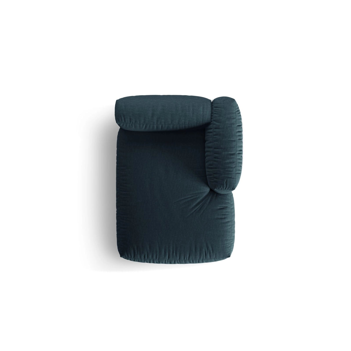 Martina Modulares Sofa Sitzelement, Rechte Seite, aus Strukturierter Stoff in Blau Jeans (Boston Ocean), 176x120 cm von Micadoni – Bild 5