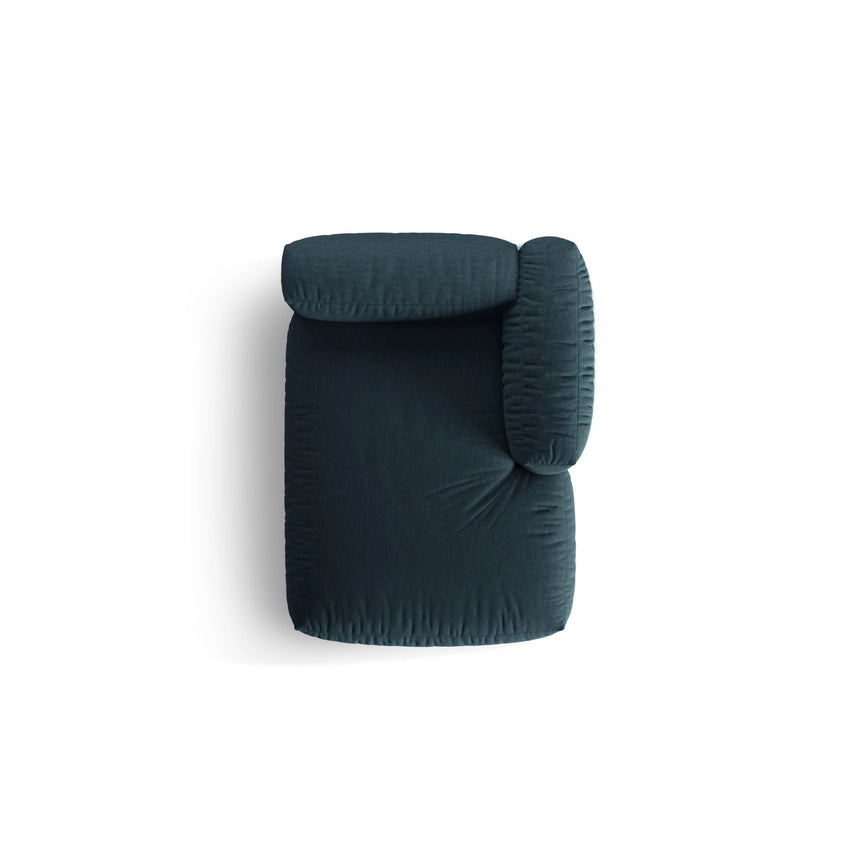 Martina Modulares Sofa Sitzelement, Rechte Seite, aus Strukturierter Stoff in Blau Jeans (Boston Ocean), 176x120 cm von Micadoni – Bild 5