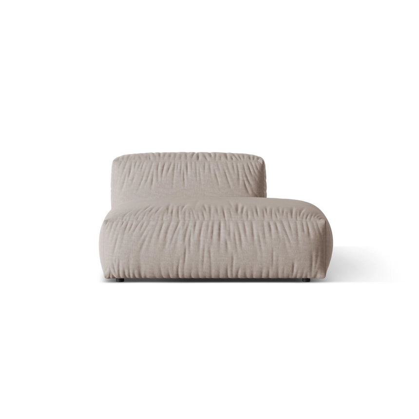 Martina Modulares Sofa Sitzelement, Rechte Seite, aus Strukturierter Stoff in Dunkelbeige (Boston Trufa), 133x106 cm
 von Micadoni – Bild 1