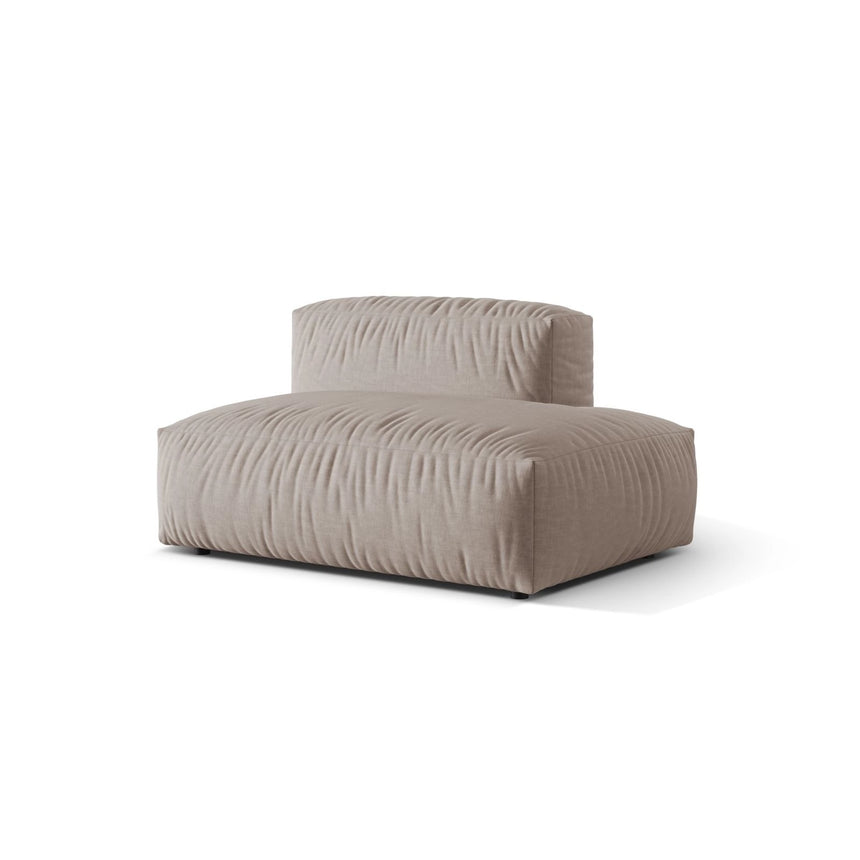 Martina Modulares Sofa Sitzelement, Rechte Seite, aus Strukturierter Stoff in Dunkelbeige (Boston Trufa), 133x106 cm
 von Micadoni – Bild 3