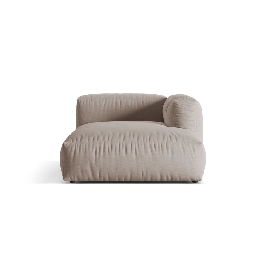 Martina Modulares Sofa Sitzelement, Rechte Seite, aus Strukturierter Stoff in Dunkelbeige (Boston Trufa), 176x120 cm von Micadoni – Bild 1