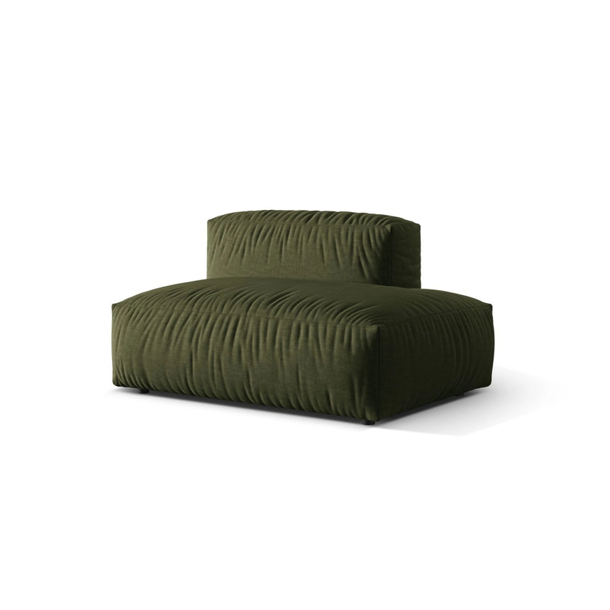 Martina Modulares Sofa Sitzelement, Rechte Seite, aus Strukturierter Stoff in Grün (Boston Forest), 133x106 cm
 von Micadoni – Bild 3