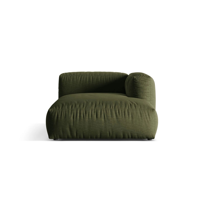 Martina Modulares Sofa Sitzelement, Rechte Seite, aus Strukturierter Stoff in Grün (Boston Forest), 176x120 cm von Micadoni – Bild 1