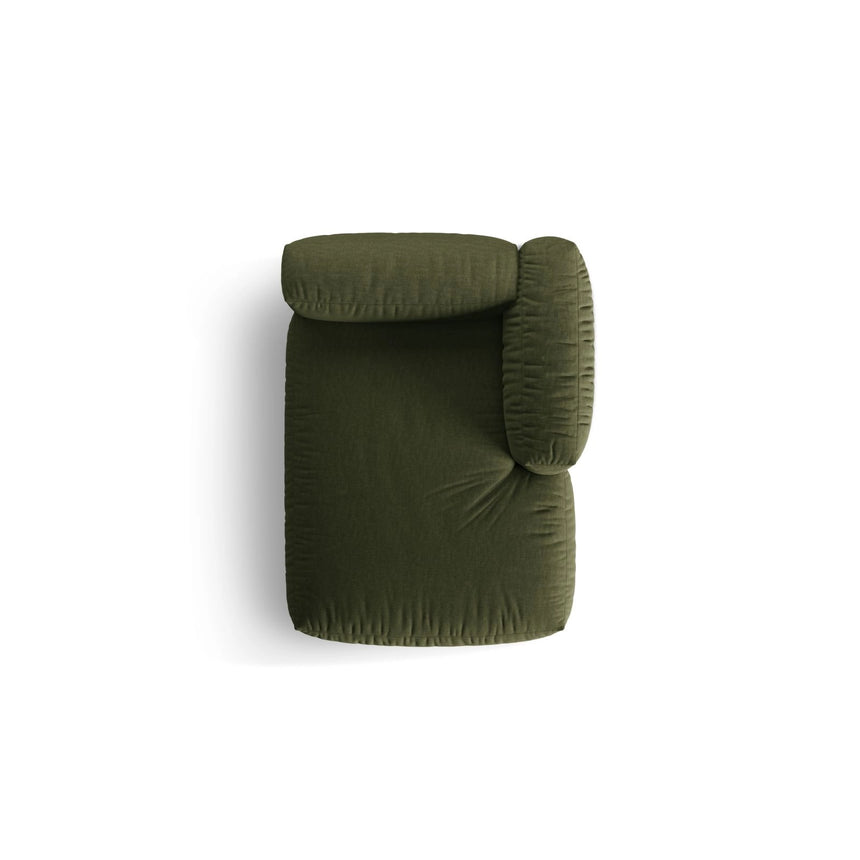 Martina Modulares Sofa Sitzelement, Rechte Seite, aus Strukturierter Stoff in Grün (Boston Forest), 176x120 cm von Micadoni – Bild 5