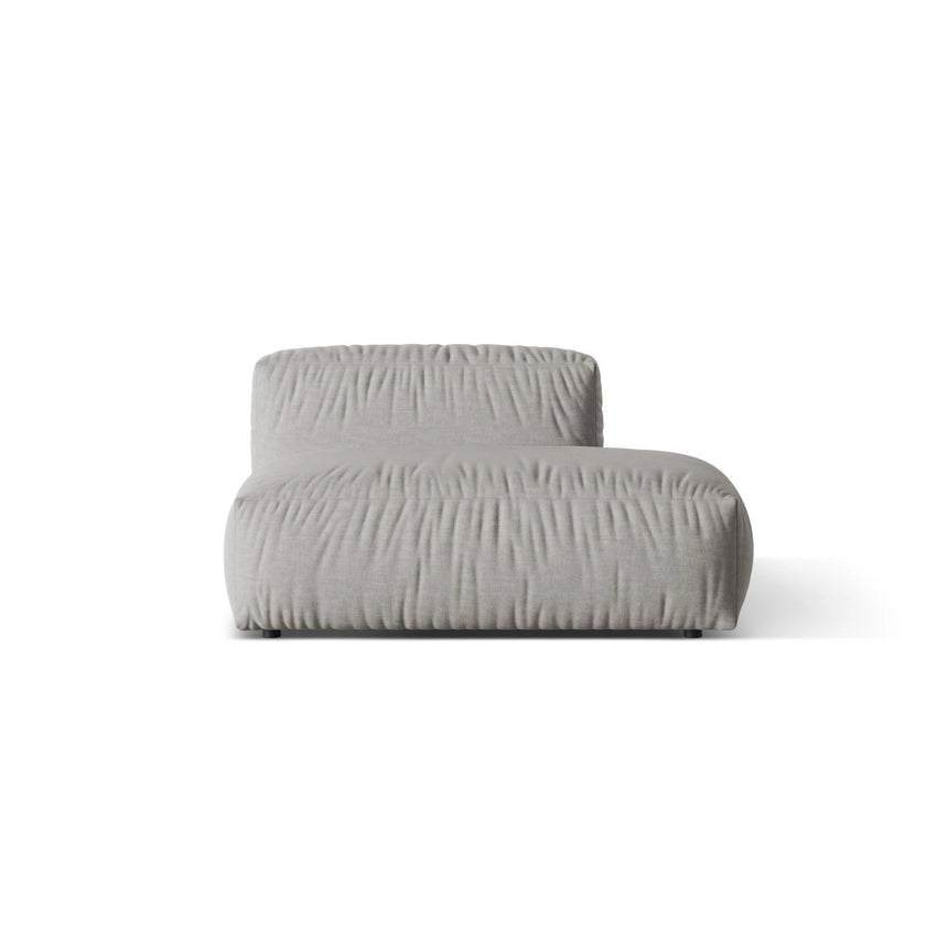 Martina Modulares Sofa Sitzelement, Rechte Seite, aus Strukturierter Stoff in Hellgrau (Boston Light Grey), 133x106 cm
 von Micadoni – Bild 1