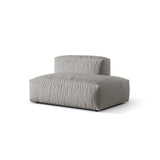 Martina Modulares Sofa Sitzelement, Rechte Seite, aus Strukturierter Stoff in Hellgrau (Boston Light Grey), 133x106 cm
 von Micadoni – Bild 3