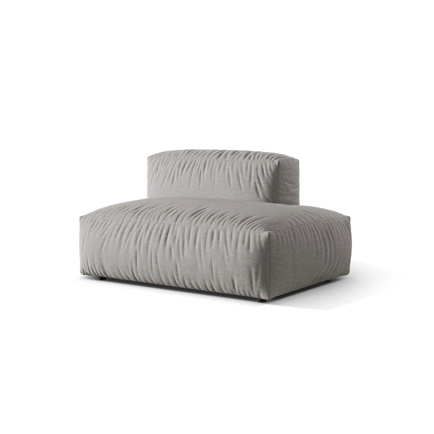 Martina Modulares Sofa Sitzelement, Rechte Seite, aus Strukturierter Stoff in Hellgrau (Boston Light Grey), 133x106 cm
 von Micadoni – Bild 3