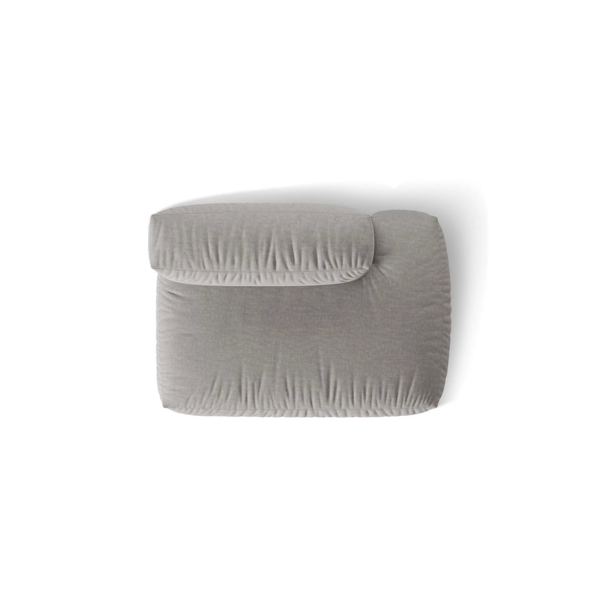 Martina Modulares Sofa Sitzelement, Rechte Seite, aus Strukturierter Stoff in Hellgrau (Boston Light Grey), 133x106 cm
 von Micadoni – Bild 5