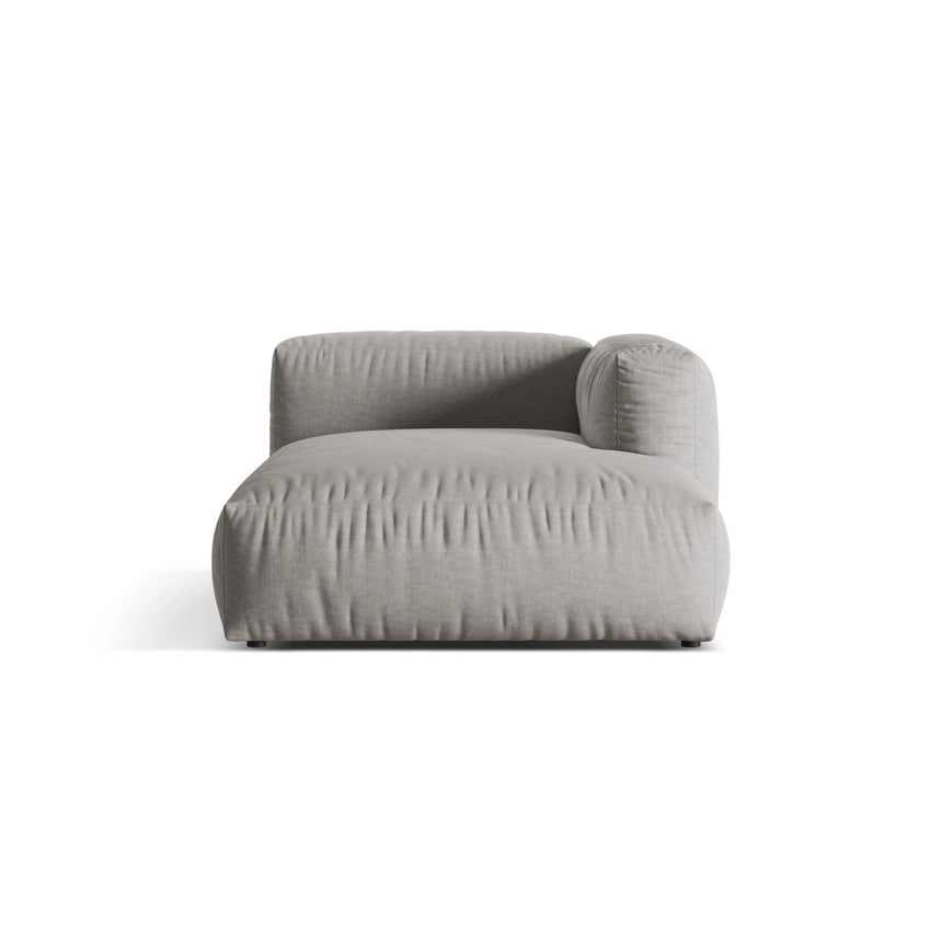 Martina Modulares Sofa Sitzelement, Rechte Seite, aus Strukturierter Stoff in Hellgrau (Boston Light Grey), 176x120 cm von Micadoni – Bild 1