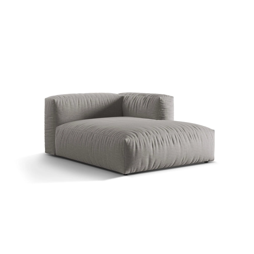 Martina Modulares Sofa Sitzelement, Rechte Seite, aus Strukturierter Stoff in Hellgrau (Boston Light Grey), 176x120 cm von Micadoni – Bild 3