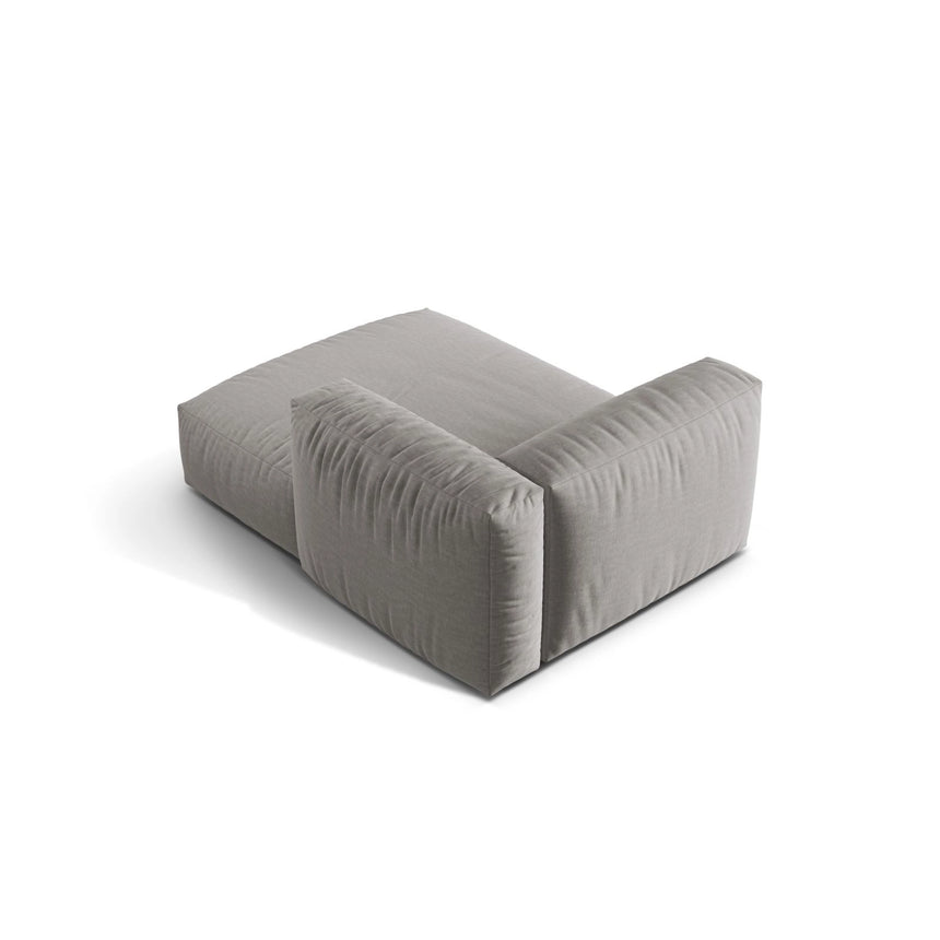 Martina Modulares Sofa Sitzelement, Rechte Seite, aus Strukturierter Stoff in Hellgrau (Boston Light Grey), 176x120 cm von Micadoni – Bild 4