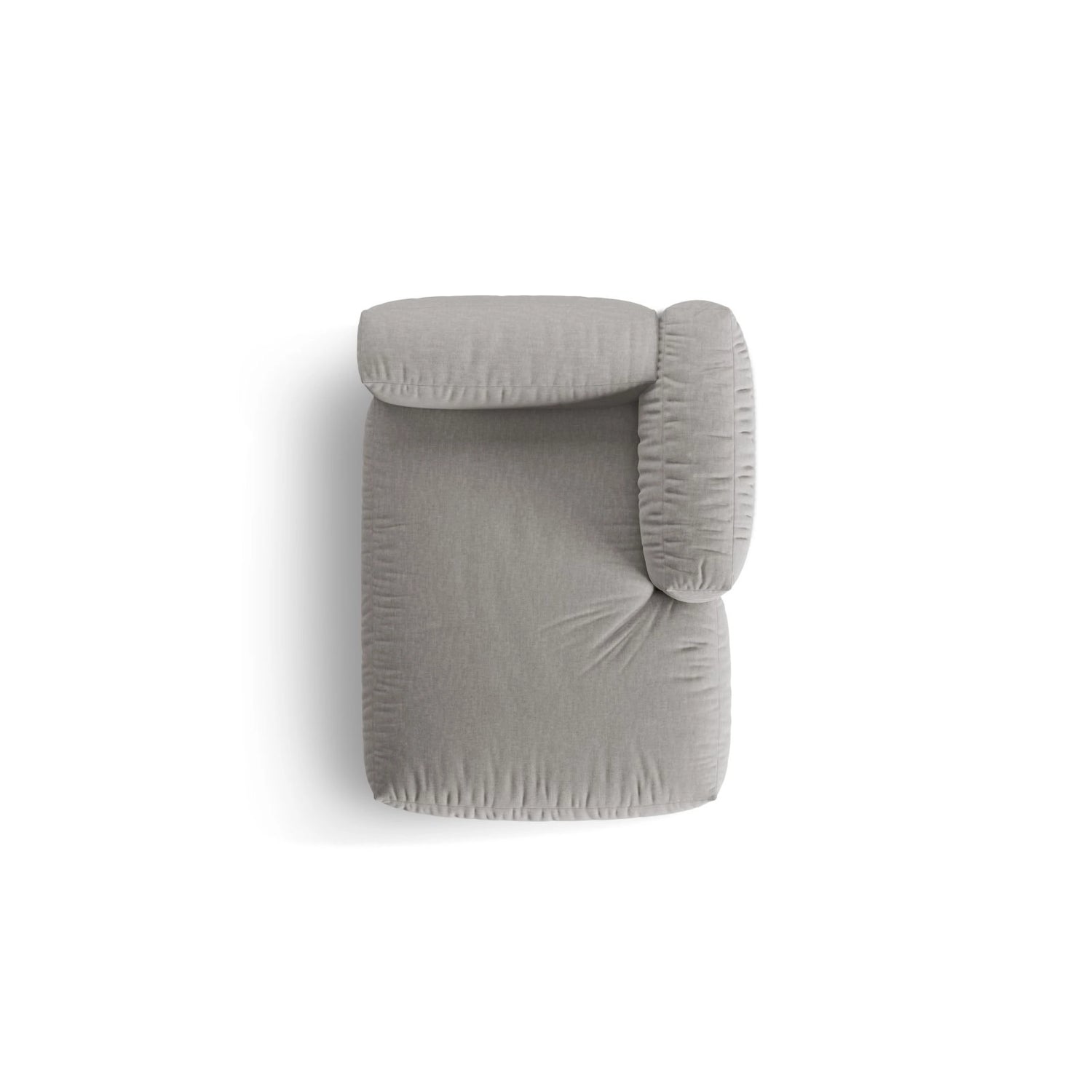 Martina Modulares Sofa Sitzelement, Rechte Seite, aus Strukturierter Stoff in Hellgrau (Boston Light Grey), 176x120 cm von Micadoni – Bild 5