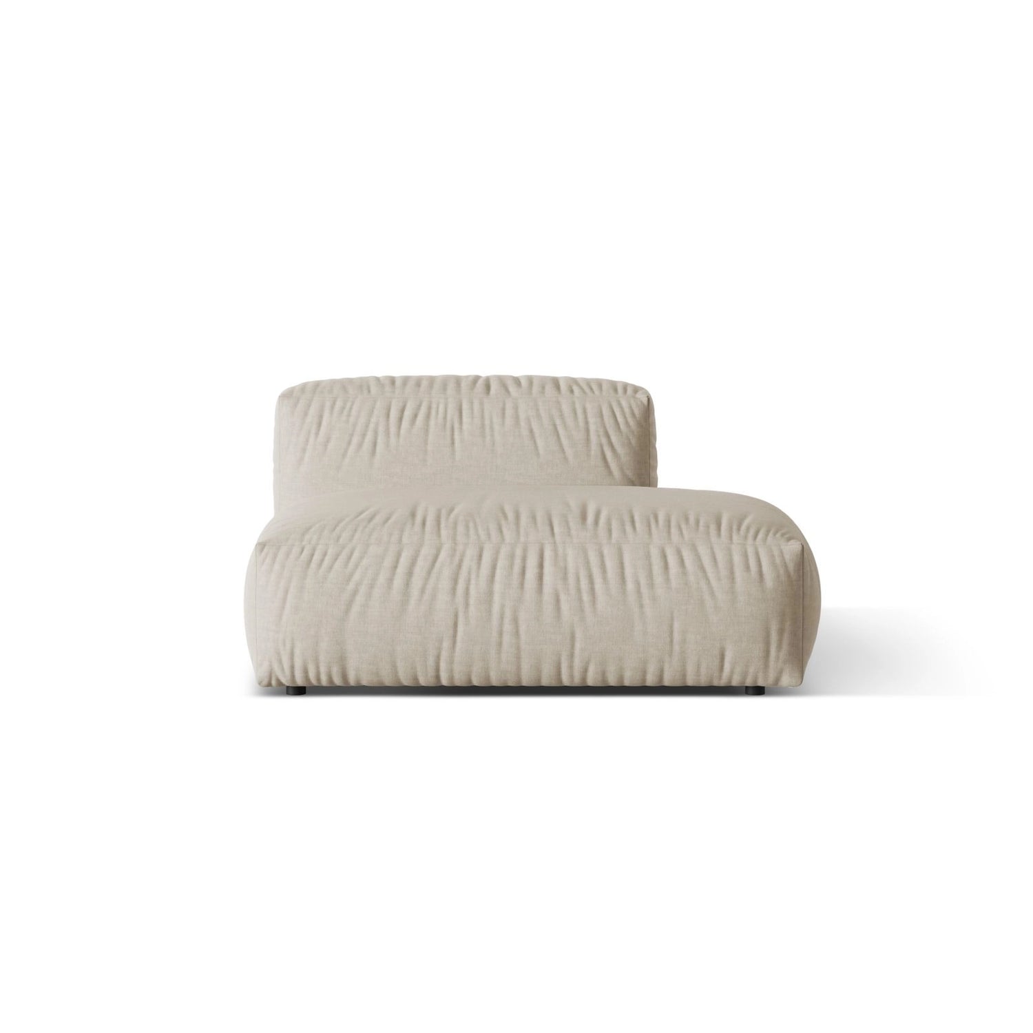 Martina Modulares Sofa Sitzelement, Rechte Seite, aus Strukturierter Stoff in Leichtes Beige (Boston Toffee), 133x106 cm
 von Micadoni – Bild 1