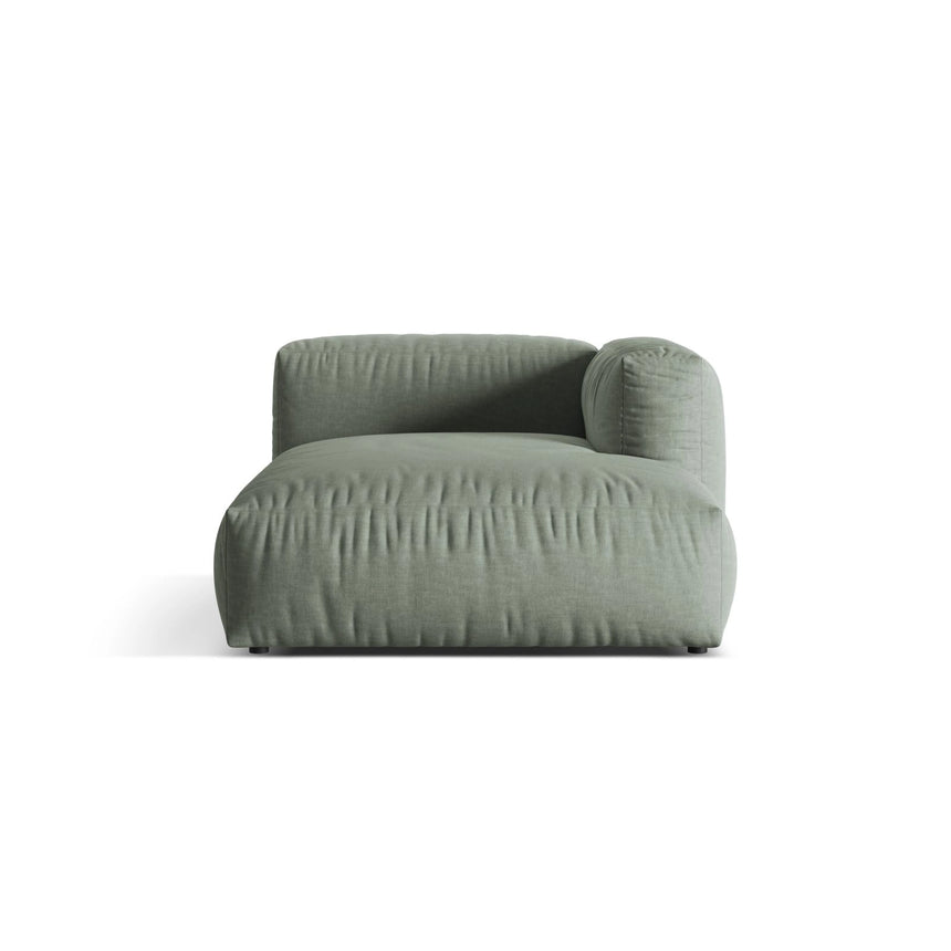 Martina Modulares Sofa Sitzelement, Rechte Seite, aus Strukturierter Stoff in Moosgrün (Boston Water Green), 176x120 cm von Micadoni – Bild 1