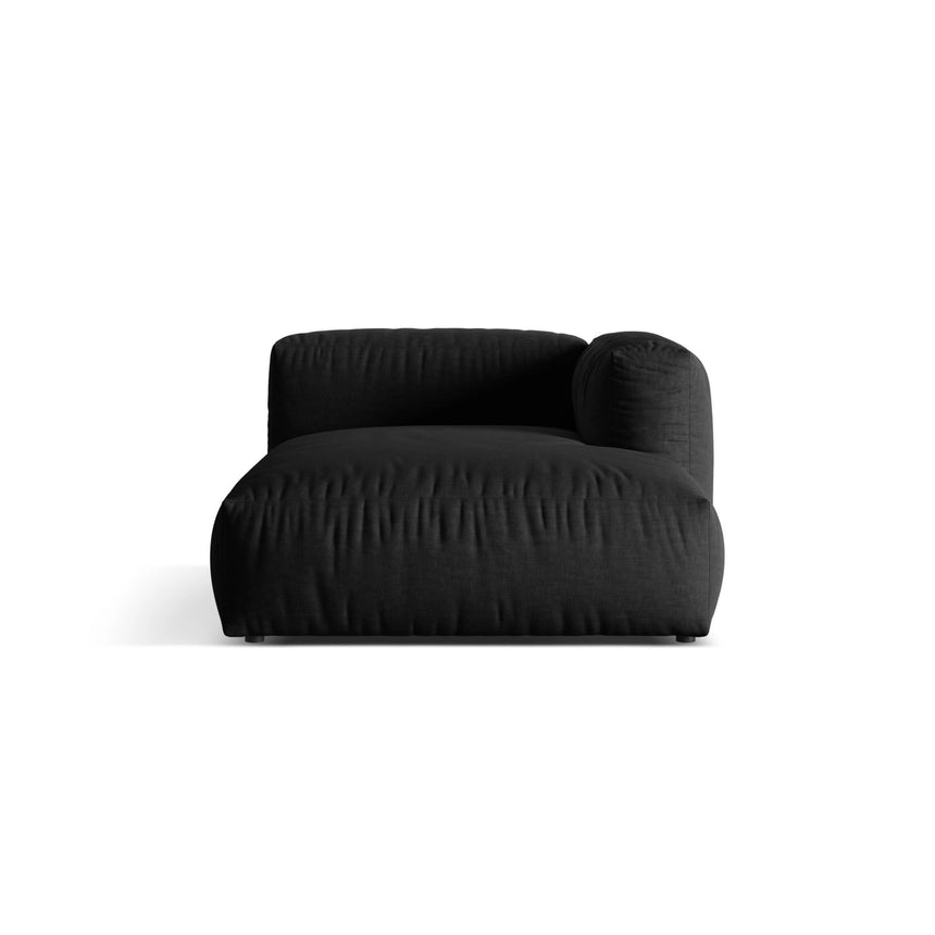 Martina Modulares Sofa Sitzelement, Rechte Seite, aus Strukturierter Stoff in Schwarz (Boston Black), 176x120 cm von Micadoni – Bild 1