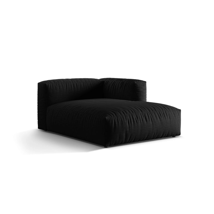 Martina Modulares Sofa Sitzelement, Rechte Seite, aus Strukturierter Stoff in Schwarz (Boston Black), 176x120 cm von Micadoni – Bild 3