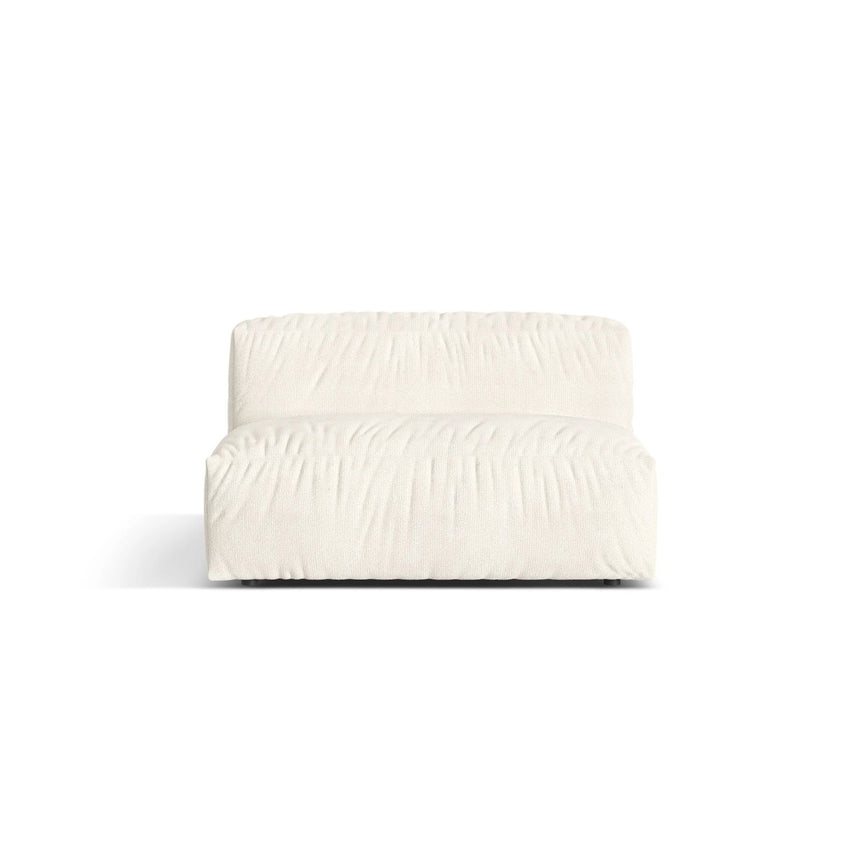 Martina Modulares Sofa Sitzelement, Sitztiefe 76 cm, aus Boucle in Elfenbein (Monet Nata), 132x106 cm von Micadoni – Bild 1
