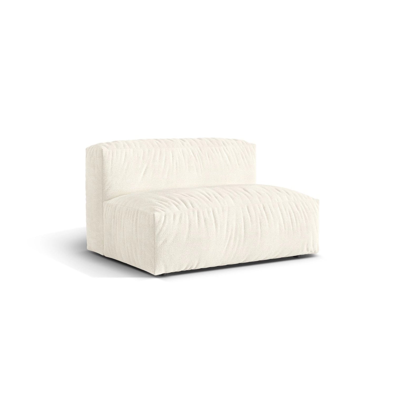 Martina Modulares Sofa Sitzelement, Sitztiefe 76 cm, aus Boucle in Elfenbein (Monet Nata), 132x106 cm von Micadoni – Bild 3