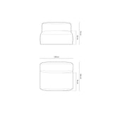 Martina Modulares Sofa Sitzelement, Sitztiefe 76 cm, aus Boucle in Graphit (Monet Graphite), 132x106 cm von Micadoni – Bild 2