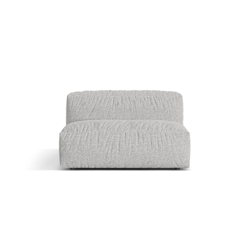 Martina Modulares Sofa Sitzelement, Sitztiefe 76 cm, aus Boucle in Silber (Monet Silver), 132x106 cm von Micadoni – Bild 1