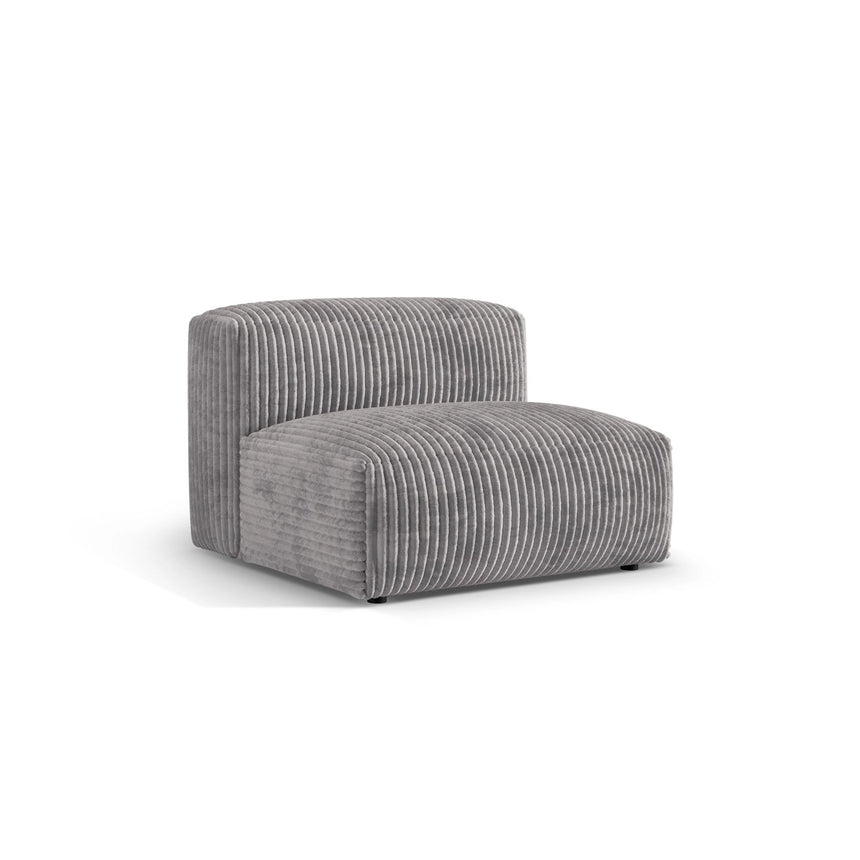 Martina Modulares Sofa Sitzelement, Sitztiefe 76 cm, aus Cord in Hellgrau (Tilia 86), 106x90 cm von Micadoni – Bild 3